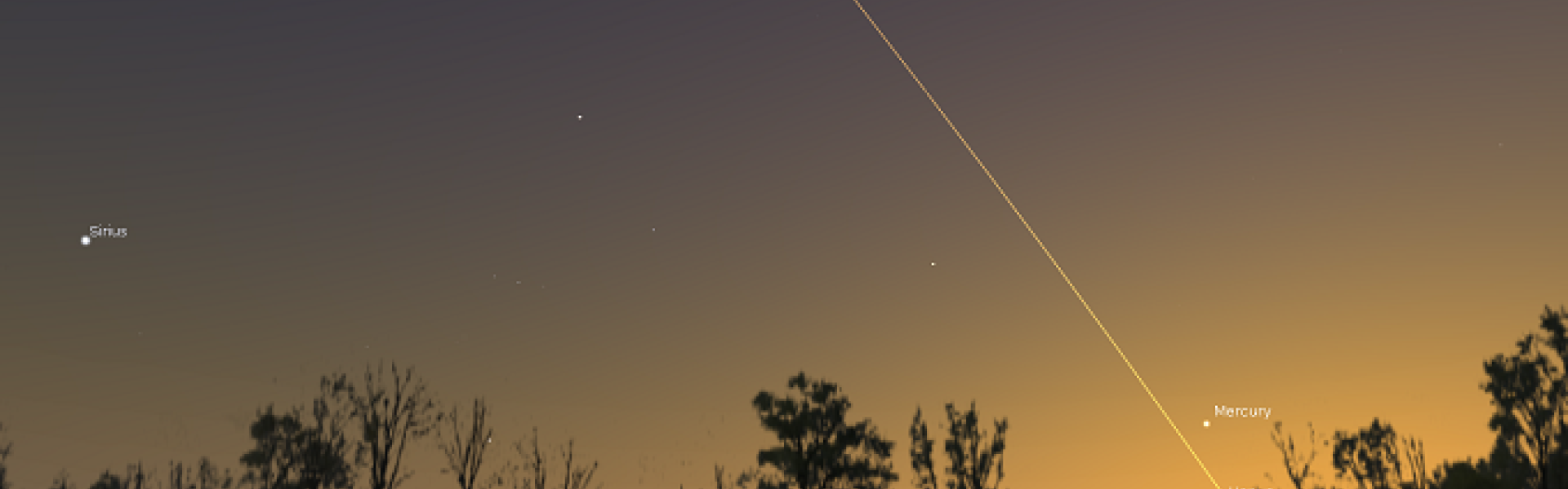 western sky late April showing fleeting Mercury